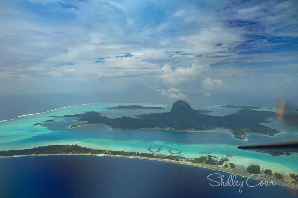 Bora Bora Aerial Shot, French Polynesia, Shelley Coar Photography, www.wanderlustbound.com